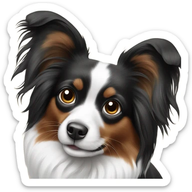 Papillions black and white sticker