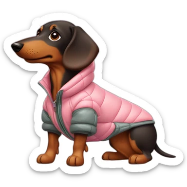 Sausage dog in cool jacket sticker