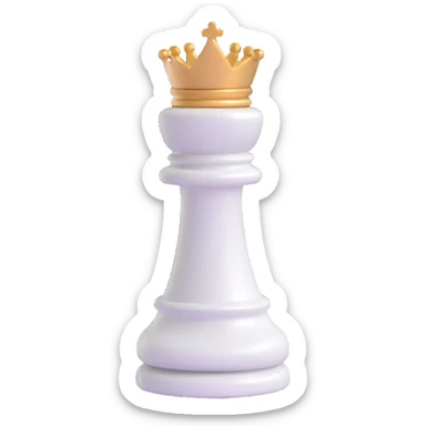 rook chess piece, classic white, glossy finish, simple and elegant, 3D emoji style, no text sticker