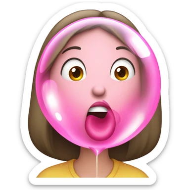 Bubble gum blowing bubble sticker