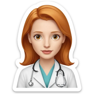 Jessica Chastain, as a dcotor sticker