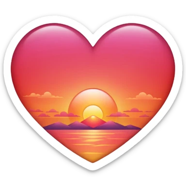 heart with a sunset gradient sticker