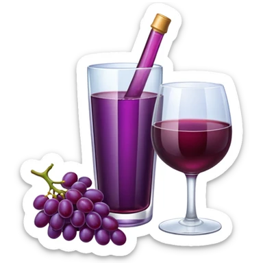 Grapes Drink with alochol bottle sticker