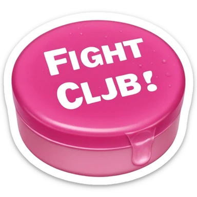 wet pink soap bubbly with "fight club" on it sticker