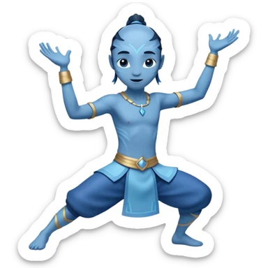 Avatar dancing blue character  sticker