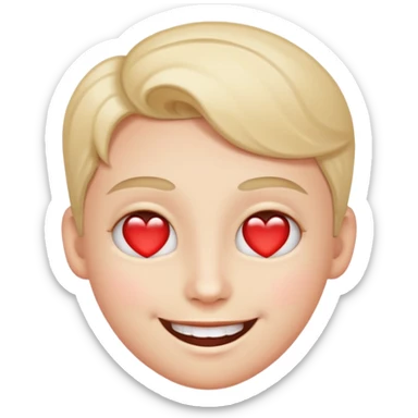 Smile with heart eyes sticker