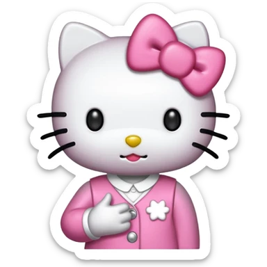 Piirrä metallisorvi jossa on hello Kitty värit ja teema sticker