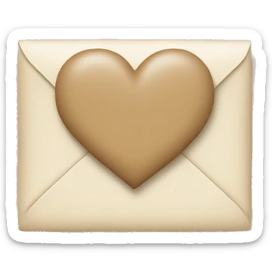 beige letter with beige heart sticker