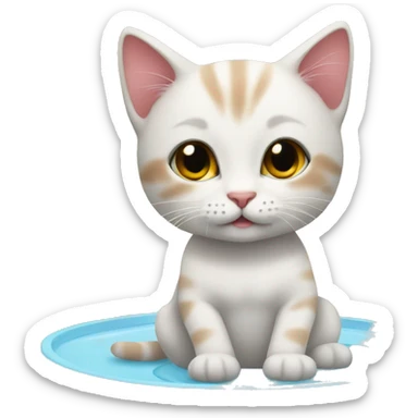 Kitten at a spa sticker