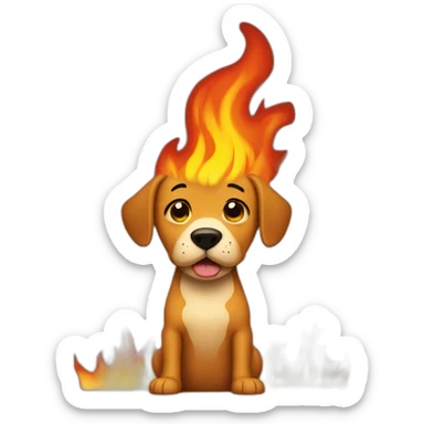 this is fine dog with fire in background sticker