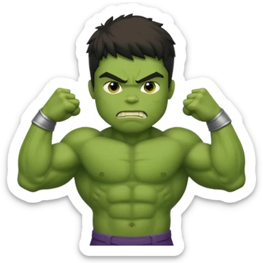 kid hulk flexing arms sticker