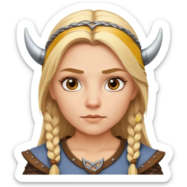 Female Viking with blonde hair and hazel eyes sticker