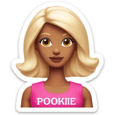 Heart in a Barbie pink tone with the word pookie sticker