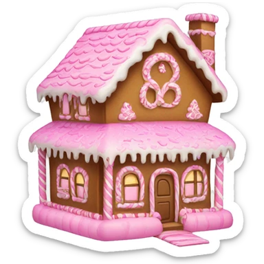 Pink cute gingerbread house sticker