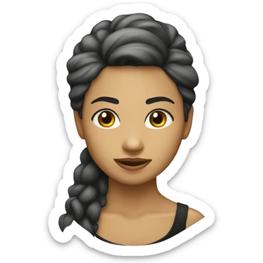 Chica de pelo rubio y negro, sticker