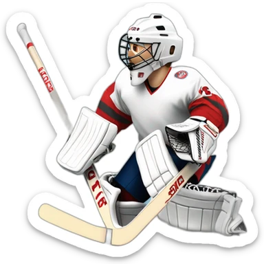 old school Hockey-goalie split save sticker