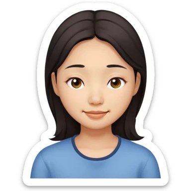 dark circles eyes sleepy dimples asian girl sticker