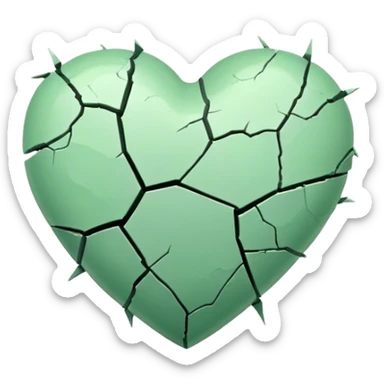 Light green heart crack break sticker