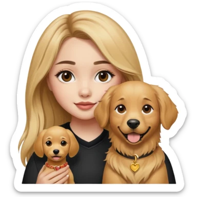 Sabrina carpenter with a golden retriever dog sticker