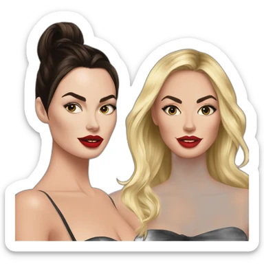 Margot robbie and megan fox brunette sticker