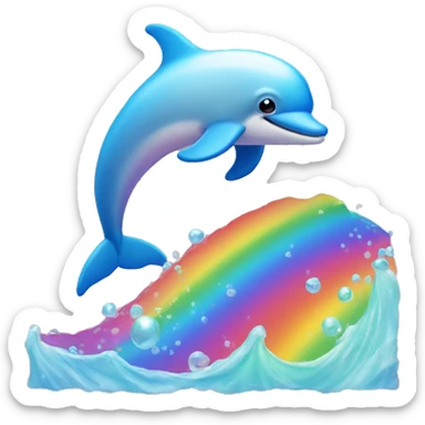Rainbow dolphin  sticker