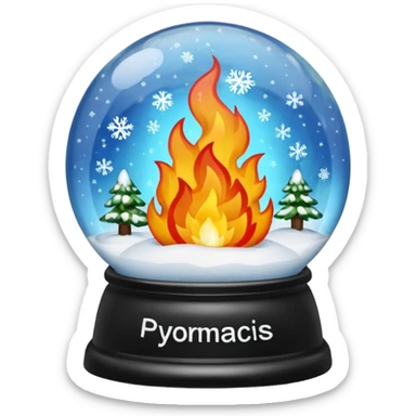 Can you make snow globes  cooperative with fire and have the text pyromaniacs  sticker