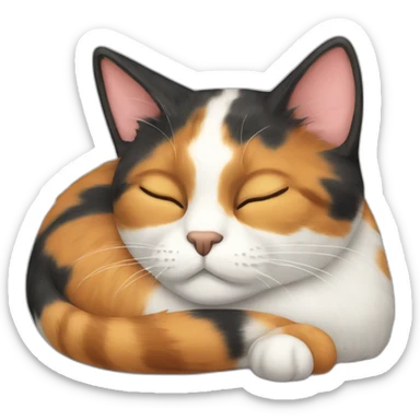  calico cat sleeping sticker