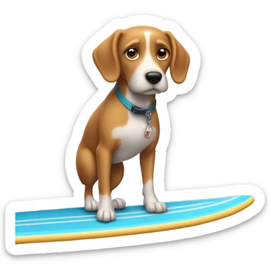 Dog on a surfboard  sticker
