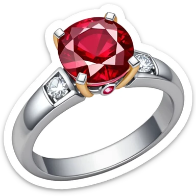 glitter rubi diamond married ring prata sticker