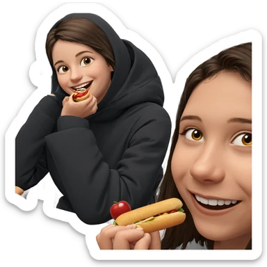 girl smiling with food indoors sticker