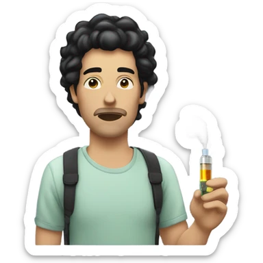 A black haired Guy smoking THC concentrate sticker