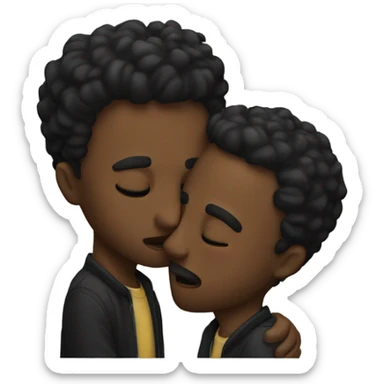 2 black guys kissing sticker
