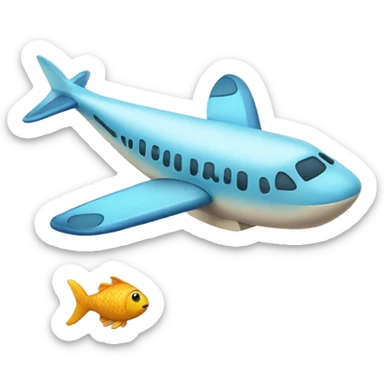 fish transforming into an airplane sticker