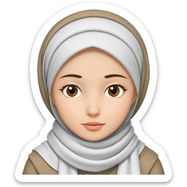 Muslim girl wearing white scarf sticker