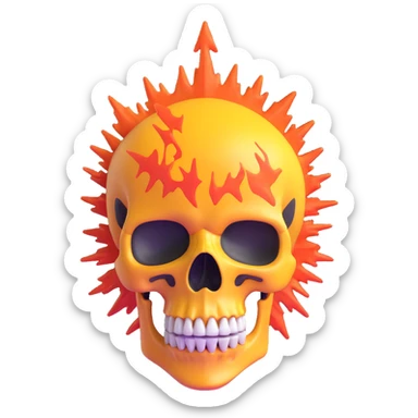 mind-blowing skull with dramatic explosion effect sticker