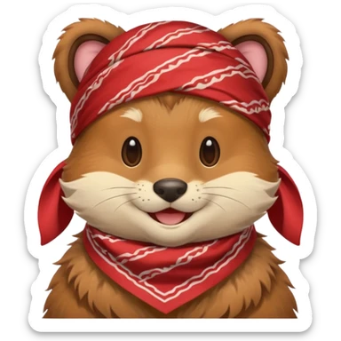 uniformed animal with bandanna sticker