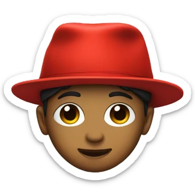 red hat on a black teenager sticker
