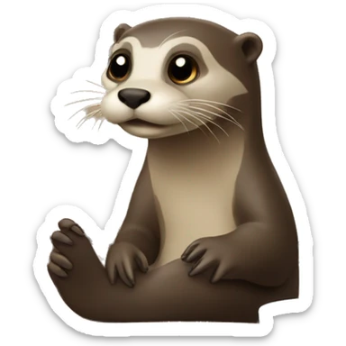 Otter watching tv sticker