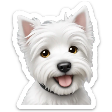 A white westie puppy sticker