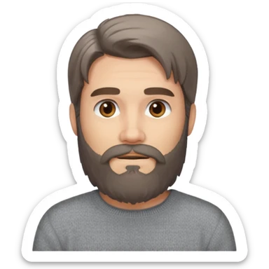 long hair bearded man sweater sticker