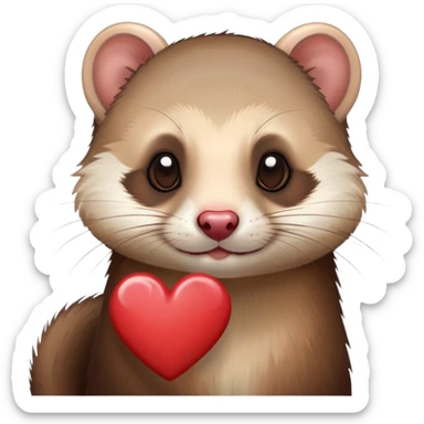 Ferret a ferret is heart sticker