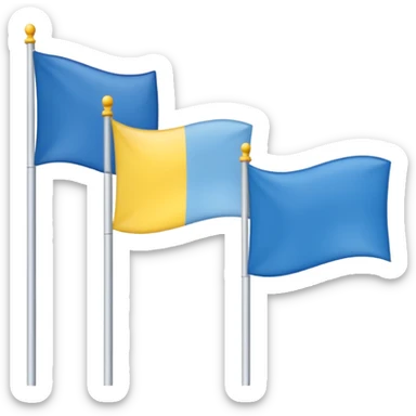 Nur drei Balken zur Seite oben blau in der Mitte weiß und dann unten gelb als  eine Flagge  sticker