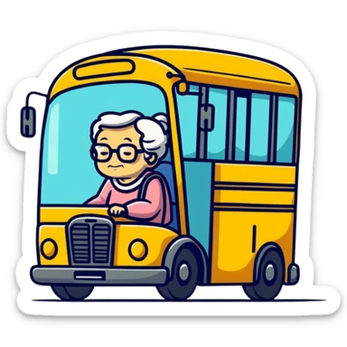 bus with a driver that goes really fast from old lady sticker