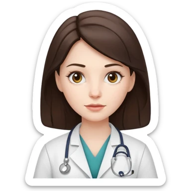 female brunette doctor sticker