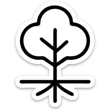 tree growing from the ground, Slavic folk art style, highly detailed, traditional neutral folk art palette, suitable for favicon, logo, and emoji sticker