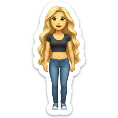 White woman, long hair, blonde hair, wavy hair, standing on scale, weight loss sticker