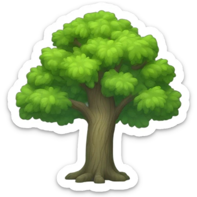 oak tree in a flat plain biome sticker