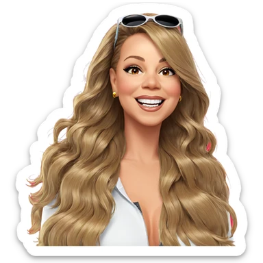 smiling girl in sunglasses sticker