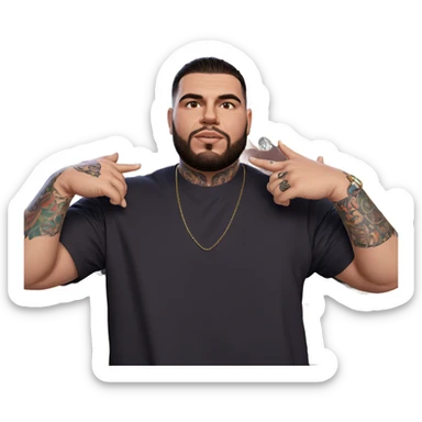 male portrait with tattoos sticker