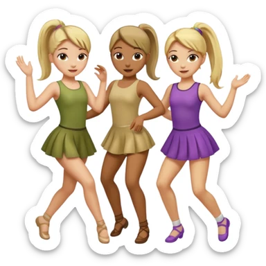 two girls dancing one is blond and one is brunette sticker
